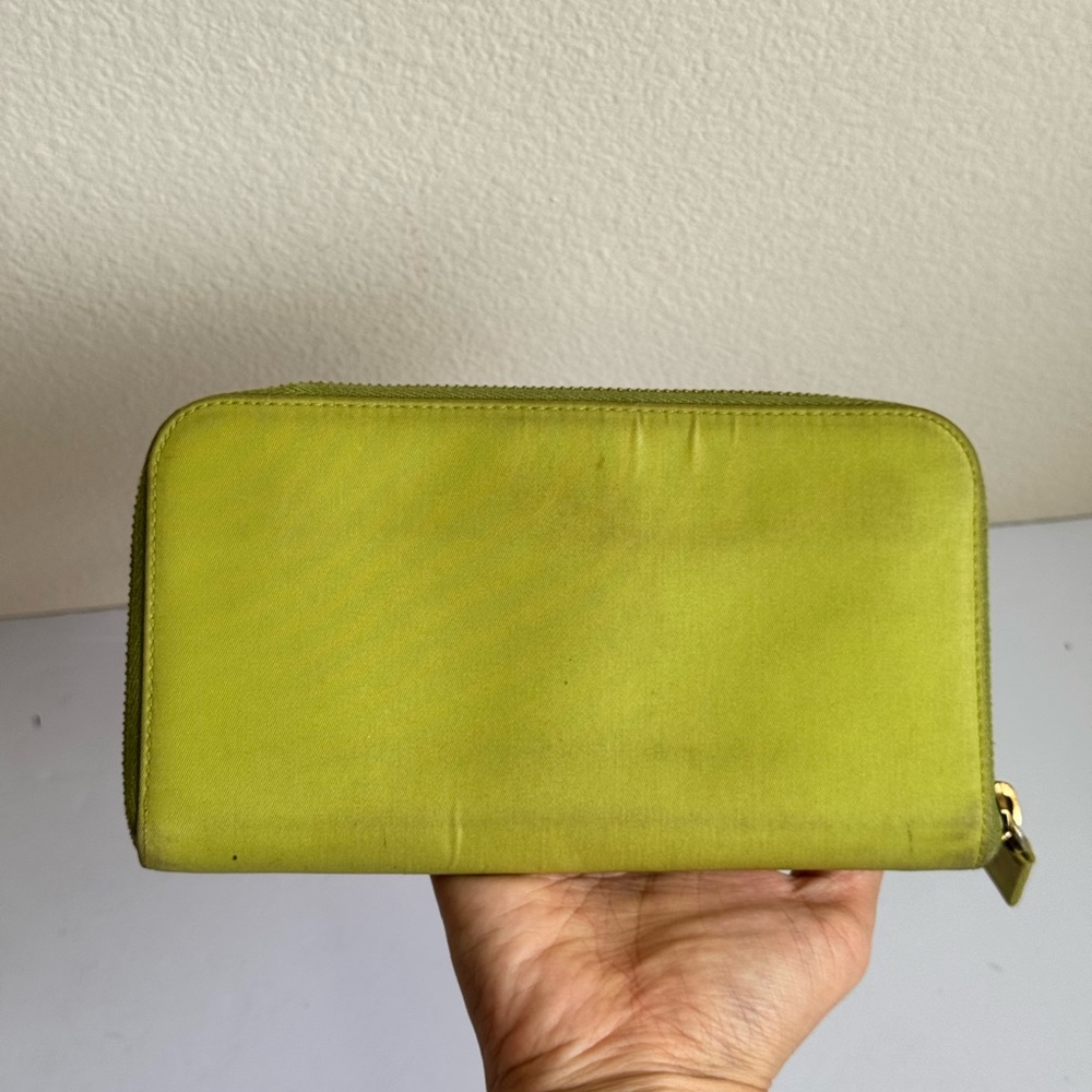 PRADA Tessuto Nylon Zip Around Wallet Green - Picture 2 of 14